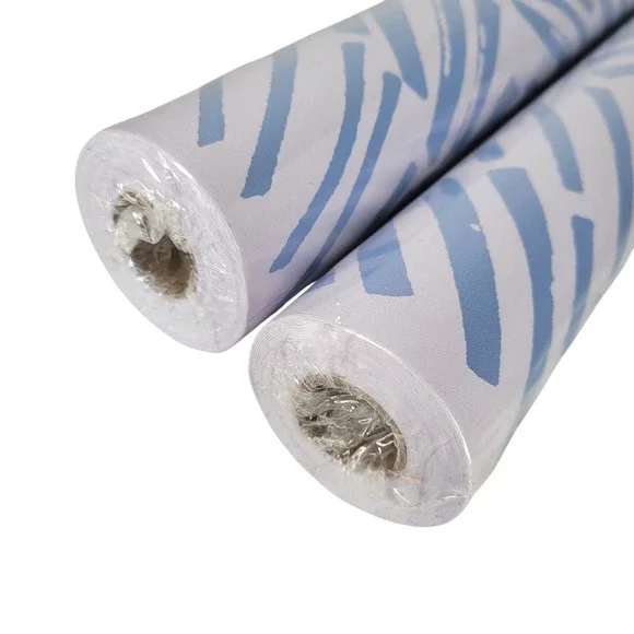 2ROLLS 17.7 x394 Blue White Striped Removable Line Peel Stick Wallpaper Modern